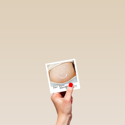 polaroid kaart geboorte zwangerschap meisje