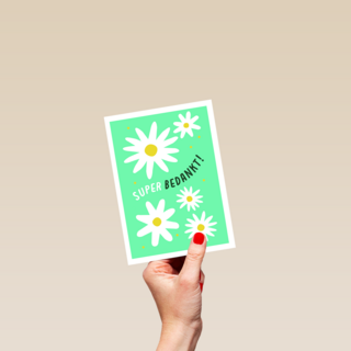 Suber bedankt kaart bloemen