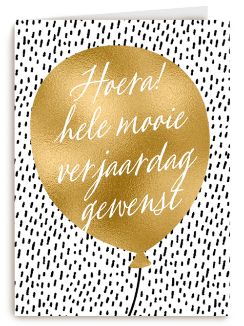 Verjaardagskaart man vrouw hip Gouden ballon