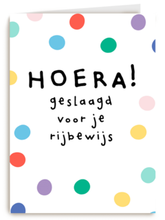 Geslaagd kaart hoera geslaagd voor je rijbewijs