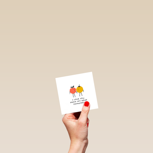 valentijnskaart hip grappig i love you from my head tomatoes