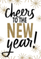Ansichtkaart nieuwjaar cheers to the new year