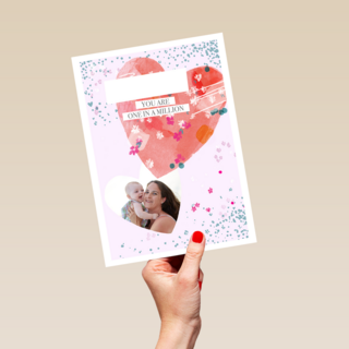 moederdag fotokaart hart you are one in a million