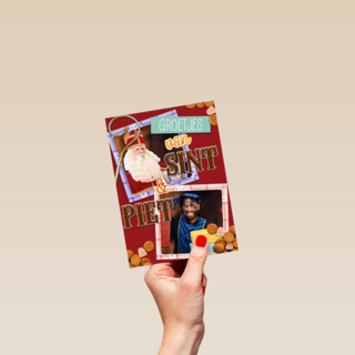 Sinterklaas kaart groetjes van Sint en piet
