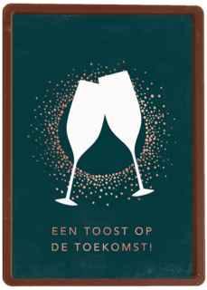 Kerstkaart zakelijk Champagneglazen