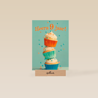 Hoera 9 Jaar cupcakes