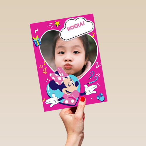 Minnie Mouse fotokaart verjaardag
