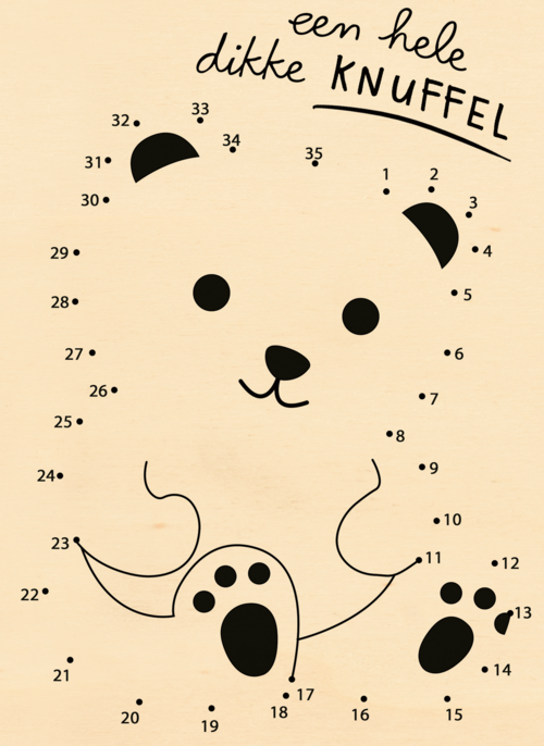 Kaart voor kinderen Een hele dikke knuffel Spelletje