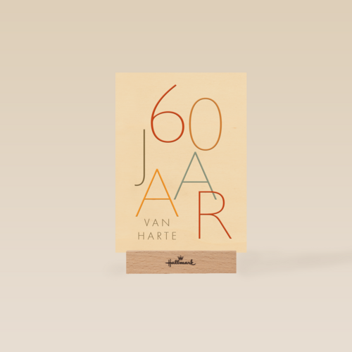 Stijlvolle verjaardagskaart 60 jaar van harte