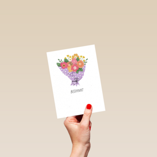 Bedankt kaart algemeen bloemen