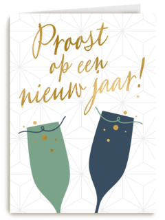 nieuwjaarskaart zakelijk proost op een nieuw jaar