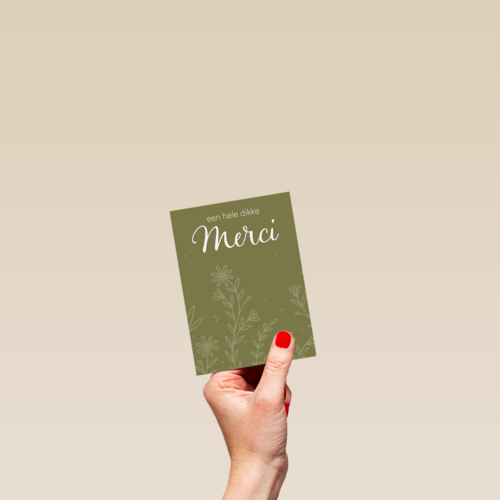een hele dikke merci met botanical achtergrond