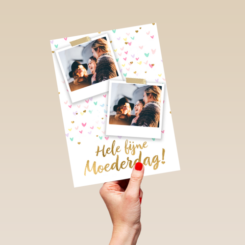moederdag fotokaart hartjes hele fijne moederdag
