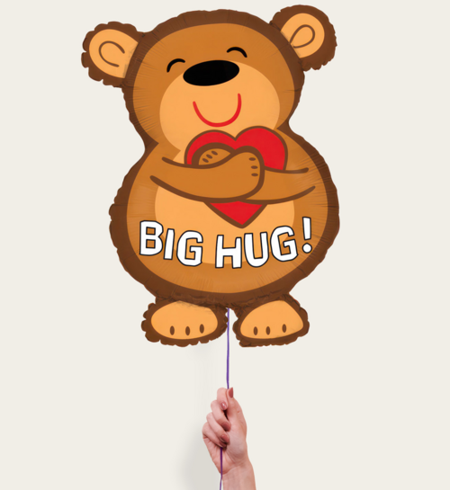 Ballon Berenknuffel Hartje Bruin Rood