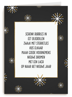 nieuwjaarskaart quote schenk bubbels in