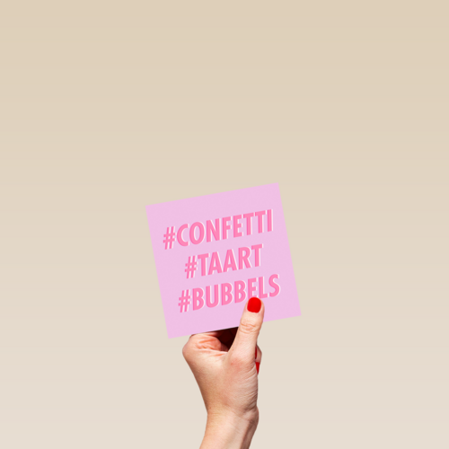 verjaardag kaart hip confetti taart bubbels