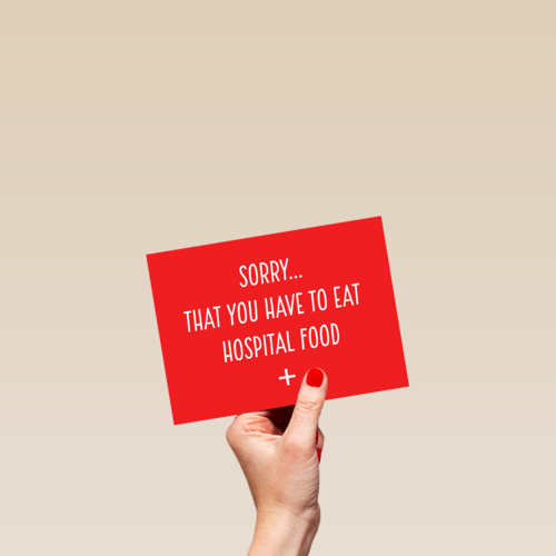 beterschapskaart grappig sorry for hospital food