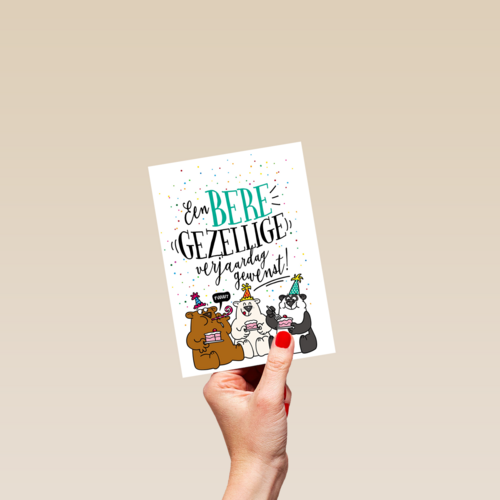 verjaardagskaart een beregezellige verjaardag gewenst
