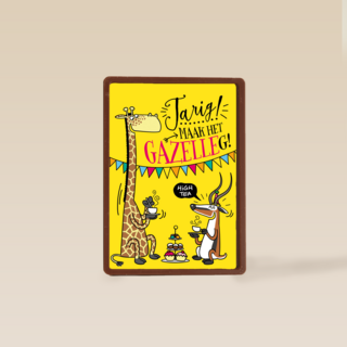 verjaardagskaart maak het gazellig