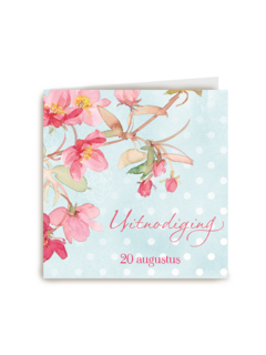 uitnodiging met bloemetjes