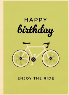 happy birthday enjoy the ride op je fiets