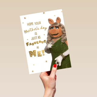 moederdag kaart miss piggy fabulous as me
