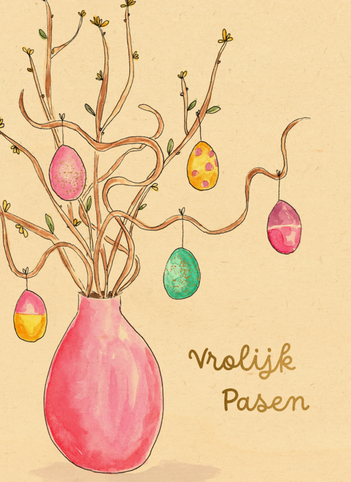 Houten Kaart Pasen | Houten Kaart Hallmark | Pasen | Pasen Vrolijke Paastak