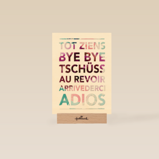 tot ziens bye bye au revoir adios