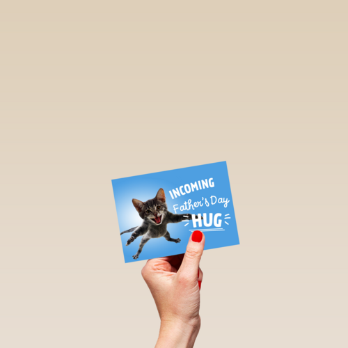 vaderdagkaart grappig incoming vaders day hug