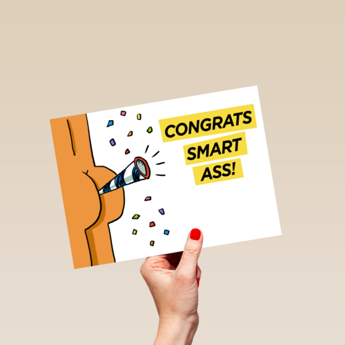 geslaagd kaart congrats smartass