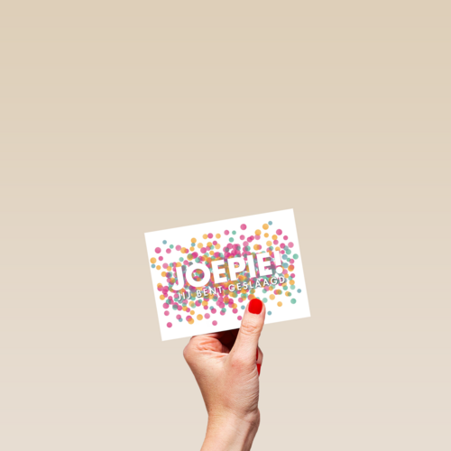 confetti joepie je bent geslaagd en hoeft niet meer te leren