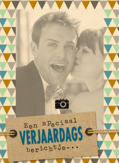 fotokaart verjaardag achtergrond vlaggetjes