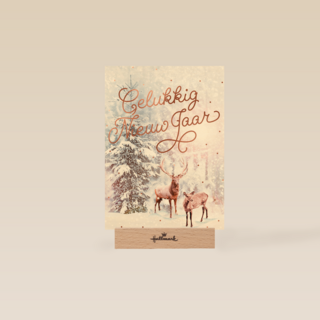 nieuwjaarskaart gelukkig nieuwjaar hert