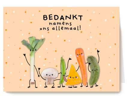 bedankt kaart klassiek namens ons allemaal