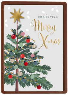 kerstkaart met kerstboom merry x mas