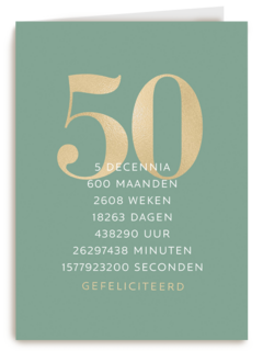 Verjaardagskaart 50 600 maanden