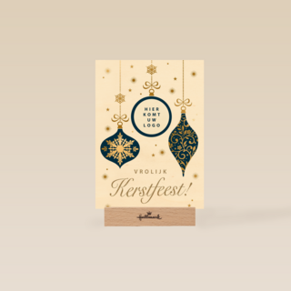 zakelijke kerstkaart met kerstballen