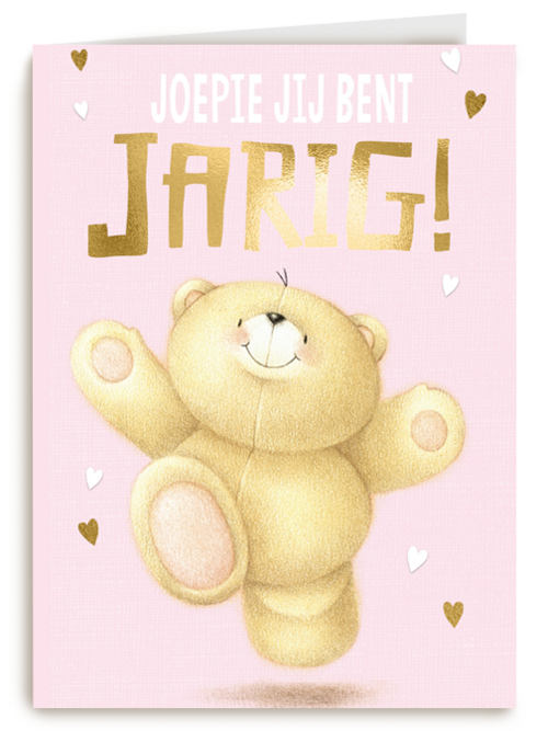 roze joepie jij bent jarig met FF beer