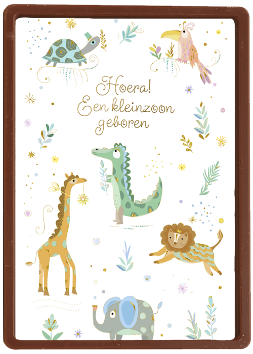 Chocolade Kaart Geboorte Felicitatie | Hallmark | Chocolade Kaart Hallmark | Geboorte Felicitatie | Turnowsky Hoera Kleinzoon Geboren