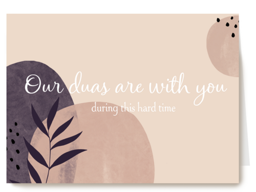 condoleancekaart met our duas are with you