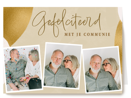Gefeliciteerd met je communie 3 fotokaart