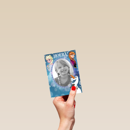 hoera een frozen kaart speciaal voor jou