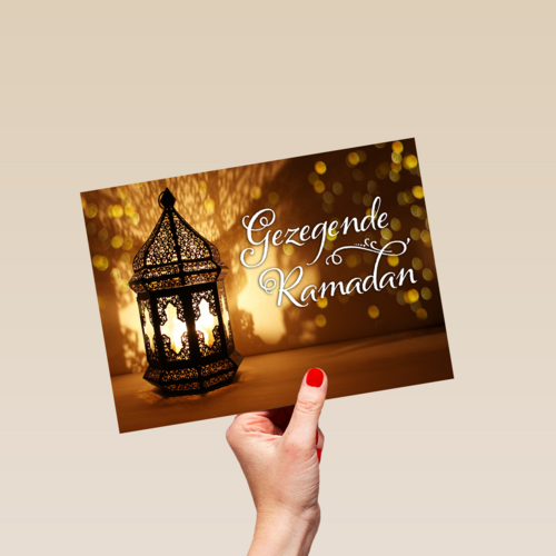Eid Mubarak kaart met gezegende Ramadan
