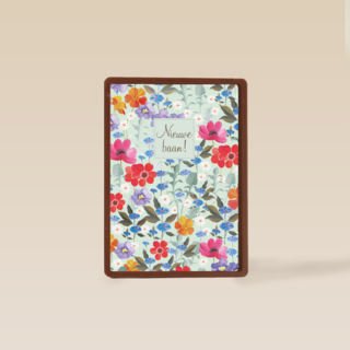 Nieuwe baan kaart met bloemen