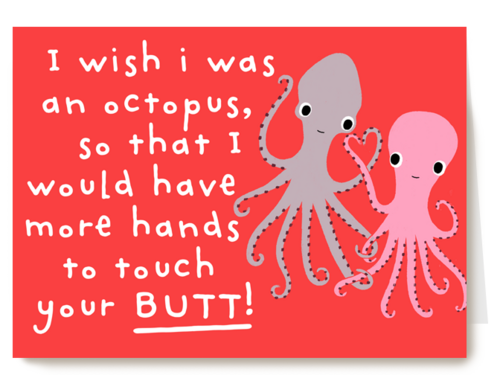 Valentijnskaart I wish I was an octopus