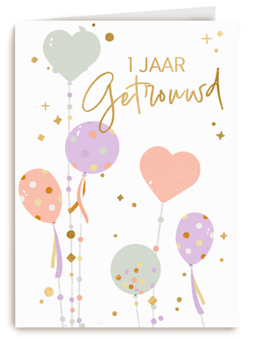 Ballonnen 1 jaar getrouwd