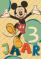 Blije Mickey Mouse verjaardagskaart
