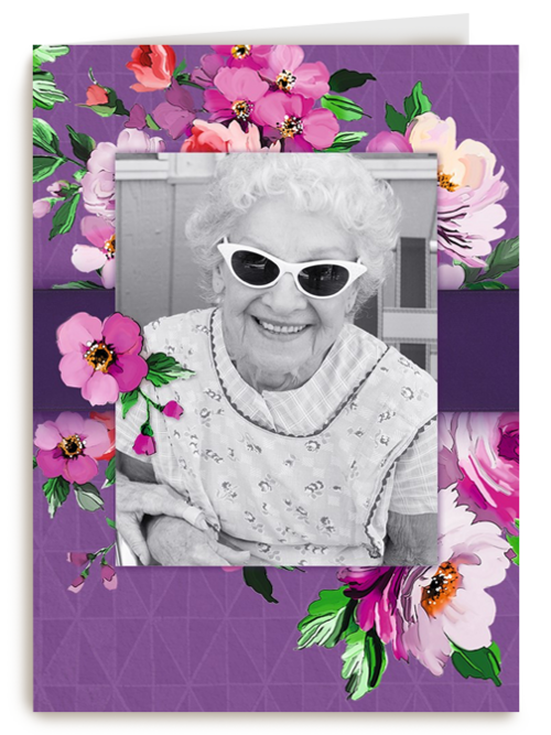 Verjaardagskaart Hallmark | Fotokaart Staand Paars Met Bloemen