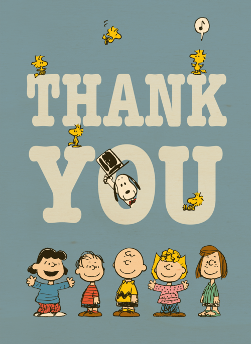 Houten Kaart | Hallmark | Bedankt Kaart Snoopy Thank You