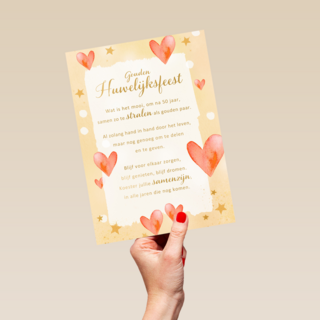 Huwelijksjubileum Gouden Huwelijksfeest 50 jaar More than words